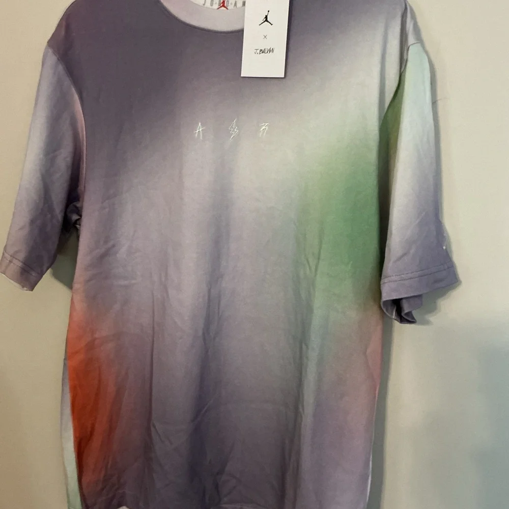 Jordan Purple and Green Gradient Men's T-Shirt